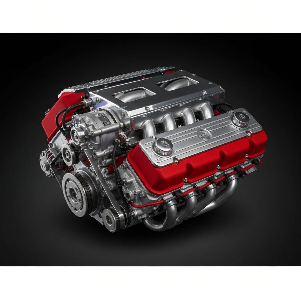 V8 engine serviced at Prestige Auto & Transmission Repair